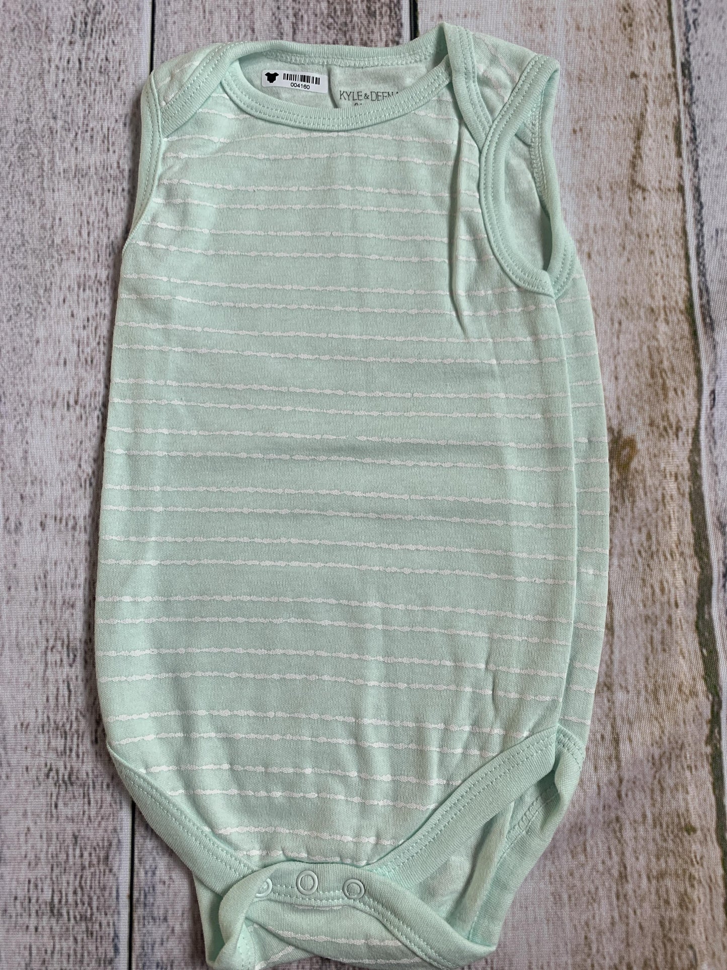 Kylee & Deena Boys Mint | White | Stripe Onesie Size: 6-9 months Mint | White | Stripe