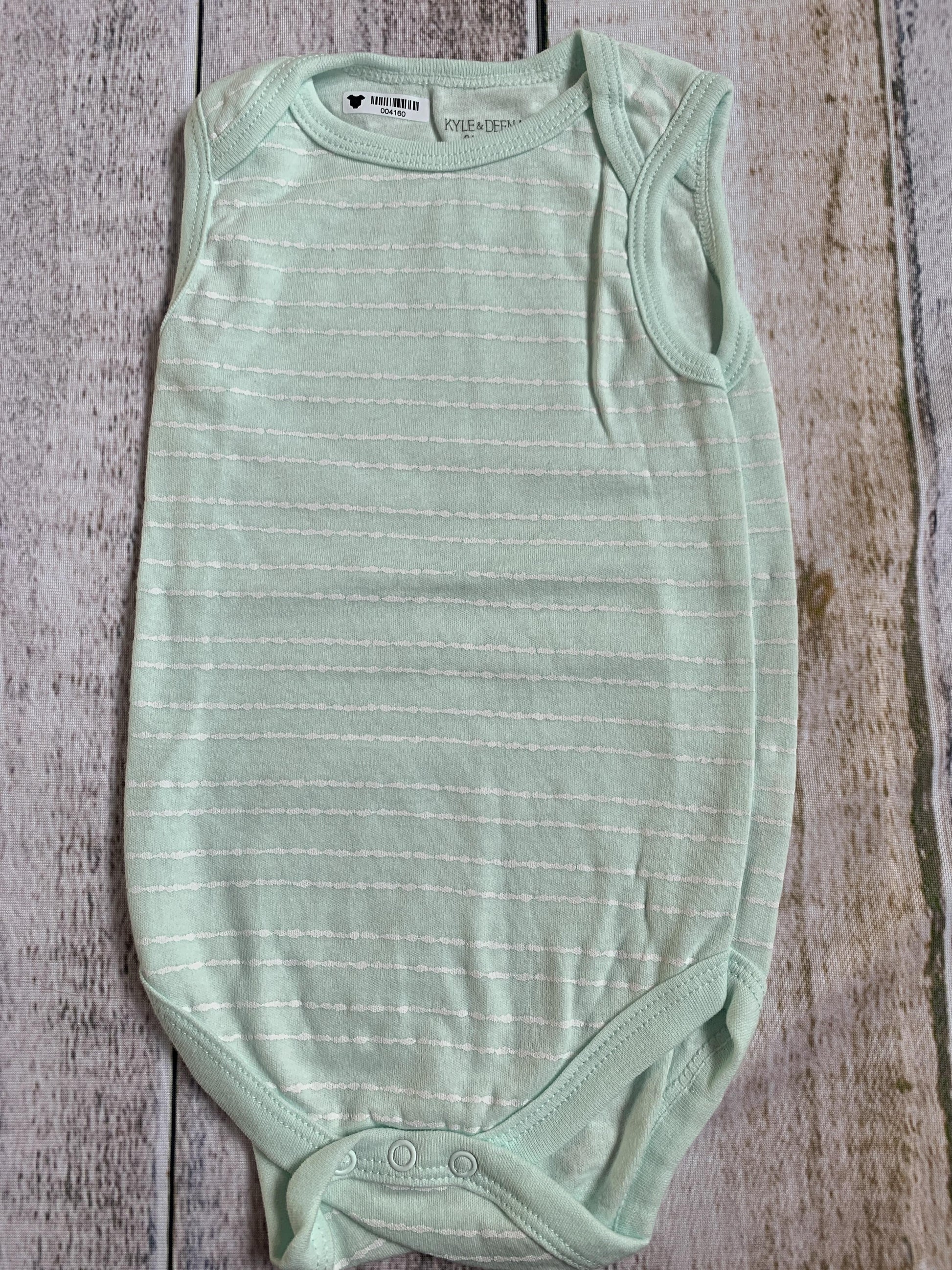 Kylee & Deena Boys Mint | White | Stripe Onesie Size: 6-9 months Mint | White | Stripe