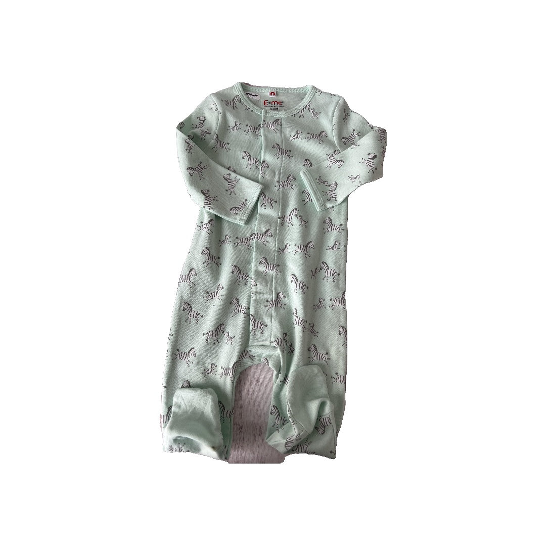 Easy = Magnetic Close Unisex Mint | Zebra Pajamas Size: 3-6 months Mint | Zebra