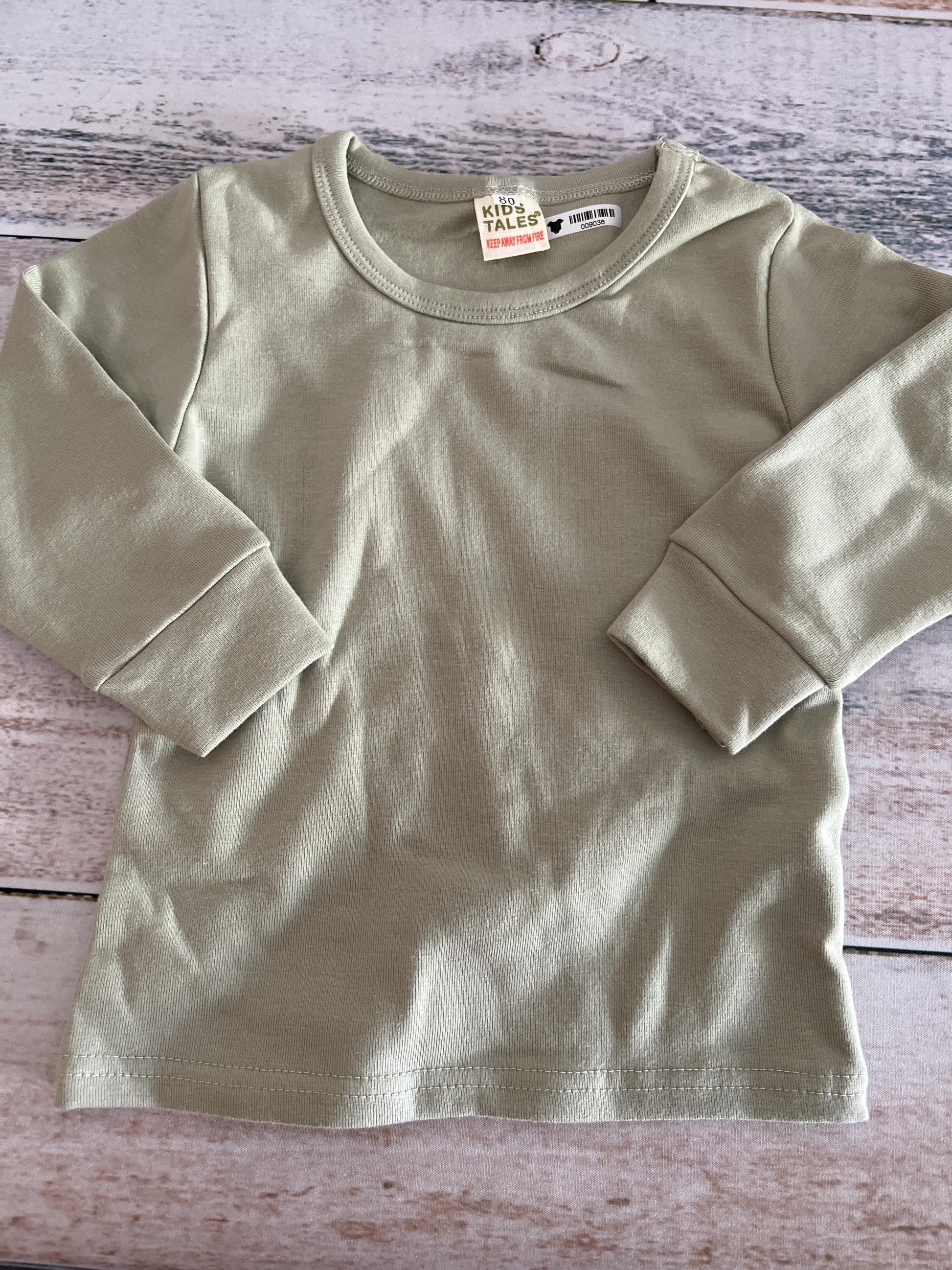 Kids tales Unisex Mint Long Sleeve Shirt Size: 9-12 Months Mint