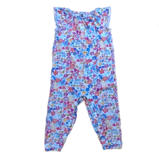 Tea Collection Boys Multi-Colored Floral Romper Size: 18-24 Months Multi-Colored Floral