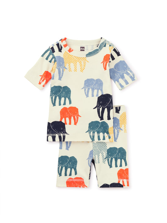 Tea Collection Boys Multi Elephants 2-piece Pajamas Size: 3-6 Months Multi Elephants