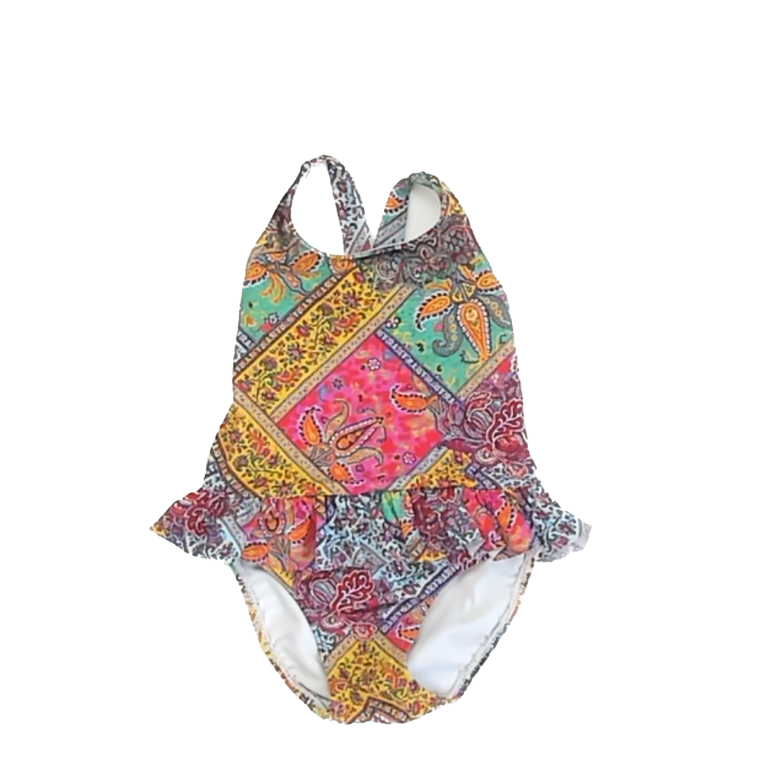 Ralph Lauren Girls Multi Paisley 1-piece Swimsuit Size: 18 M Multi Paisley