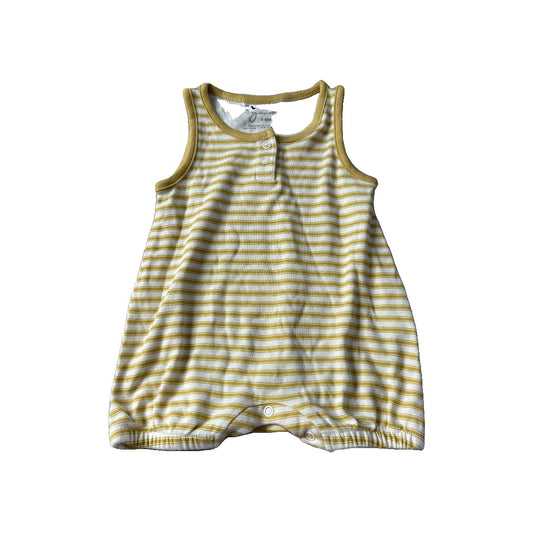 Goumi Boys Mustard | cream Romper Size: 3-6 months Mustard | cream