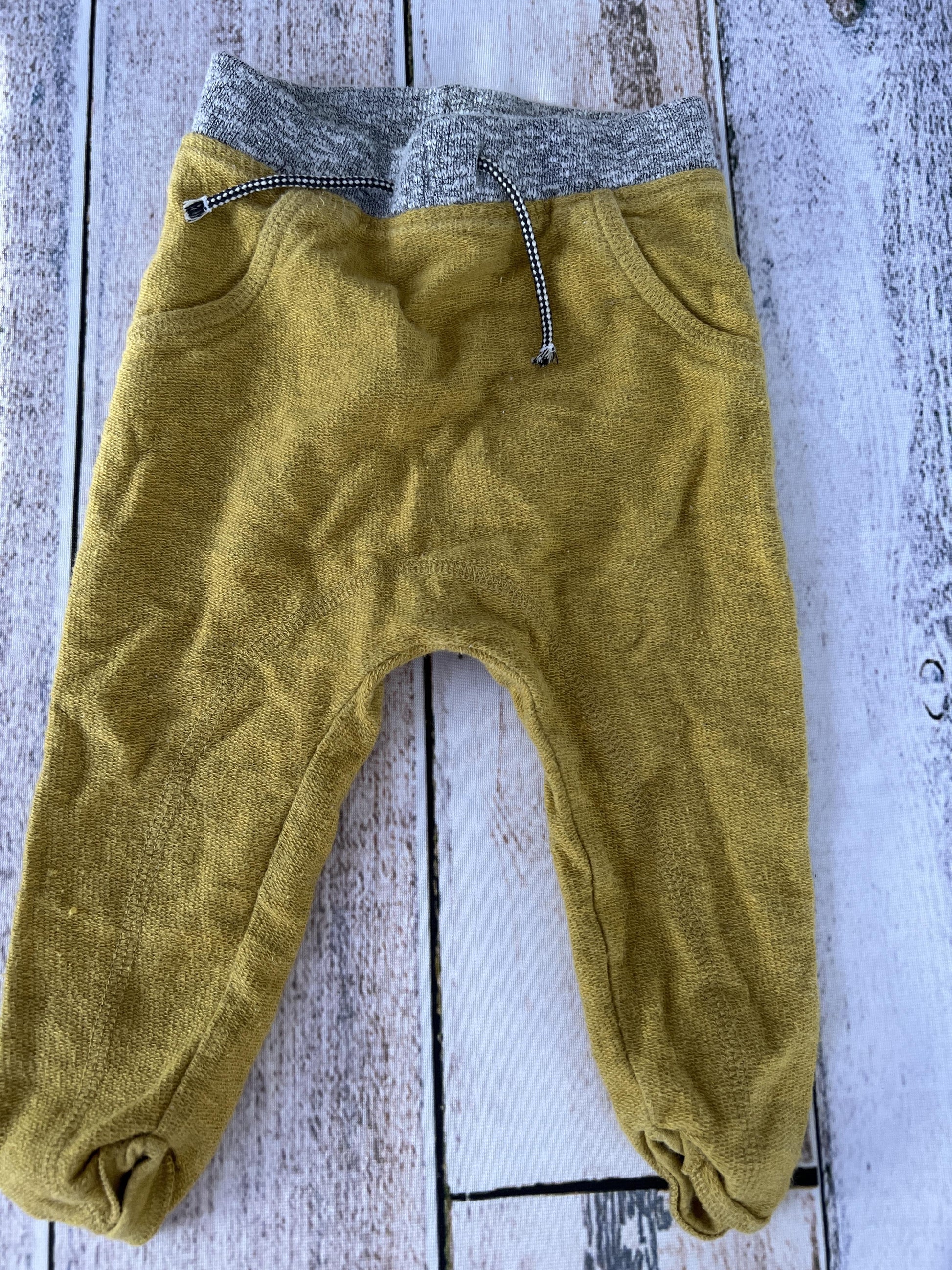 Next Baby Boys Mustard | Grey Pants Size: 6-9 months Mustard | Grey