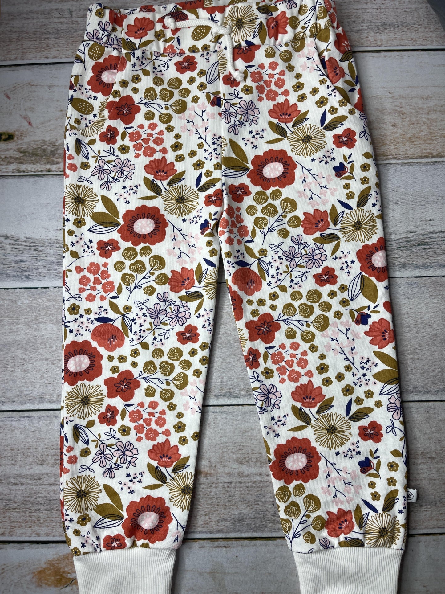 Honest Co Girls Mustard | Red | White Pants Size: 3T Mustard | Red | White