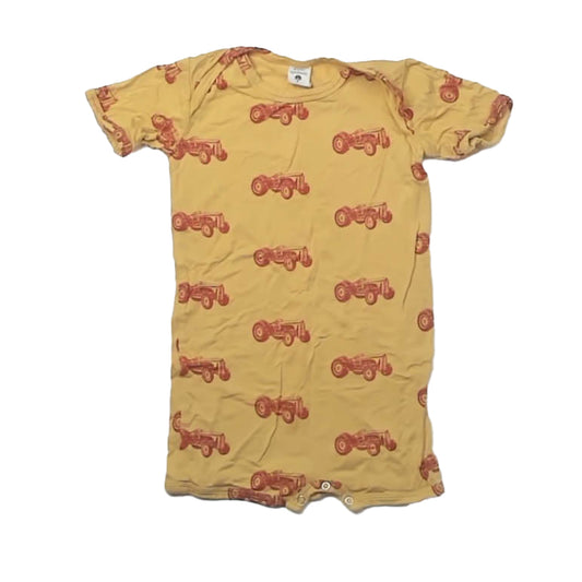 Kate Quinn Boys Mustard Tractors Romper Size: 2T Mustard Tractors