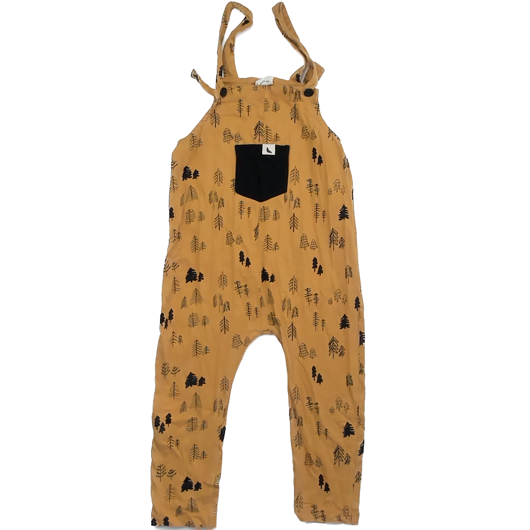 Turtledove London Unisex Mustard Trees Overalls Size: 4-5T Mustard Trees