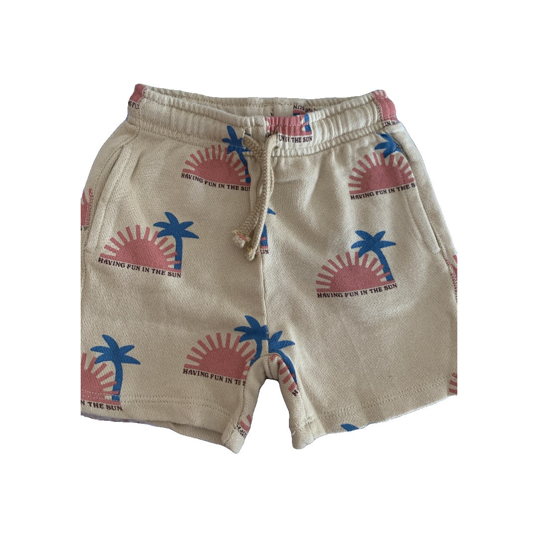 Zara Boys Mustard | Tropical Shorts Size: 9-12 Months Mustard | Tropical