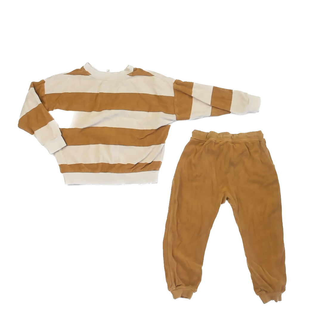 Rylee + Cru Unisex Mustard | White Stripe Apparel Sets Size: 4-5T Mustard | White Stripe