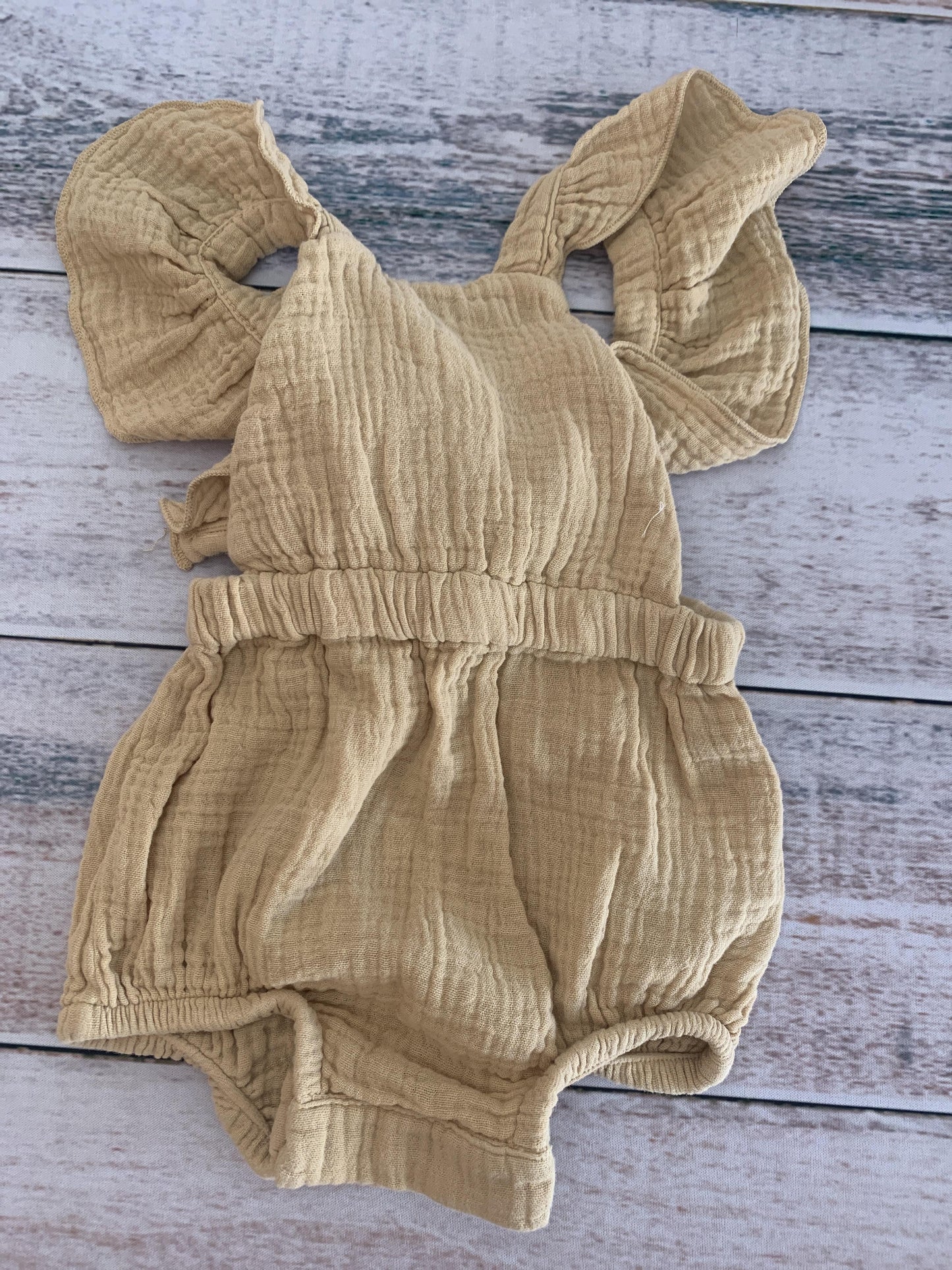 The Simple Folk Girls Mustard Romper Size: 0-3 months Mustard