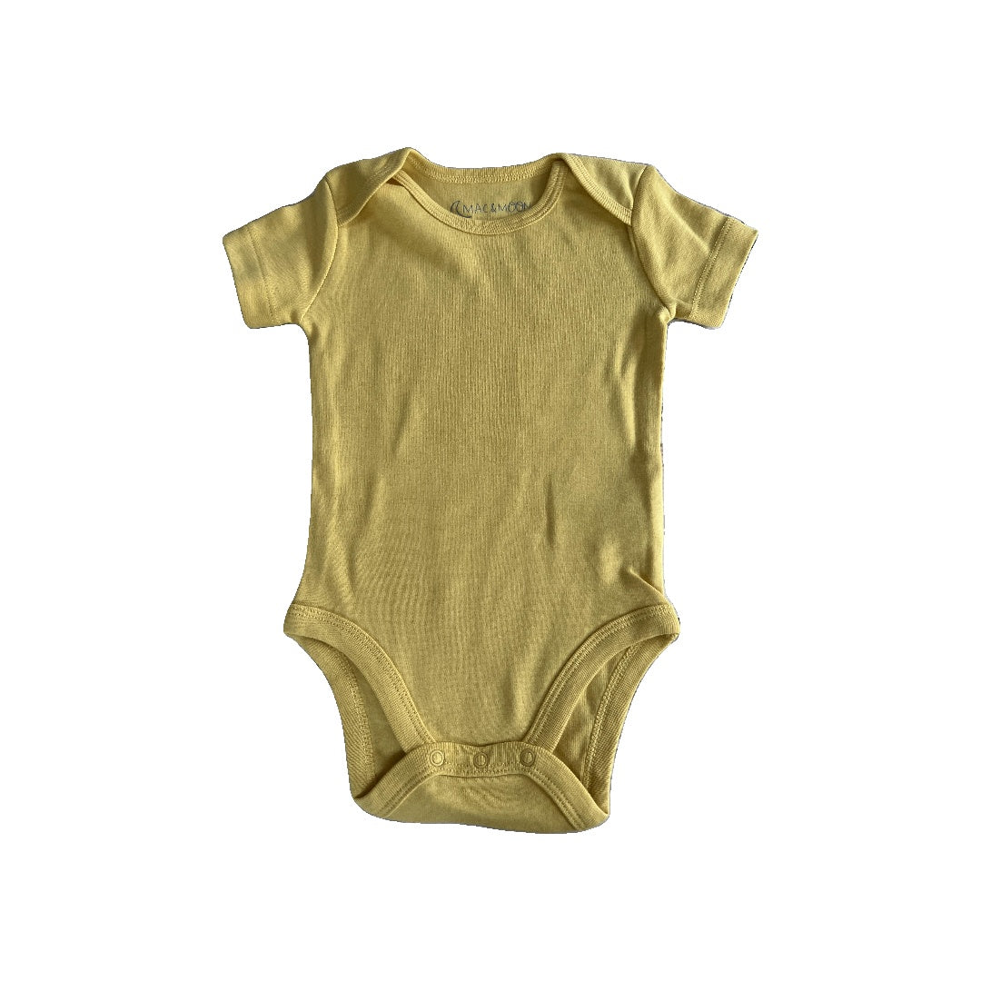 Mac and Moon Unisex Mustard Onesie Size: 9 months Mustard