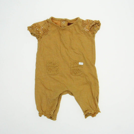 7 for all Mankind Girls Mustard Romper Size: 0-3 Months Mustard