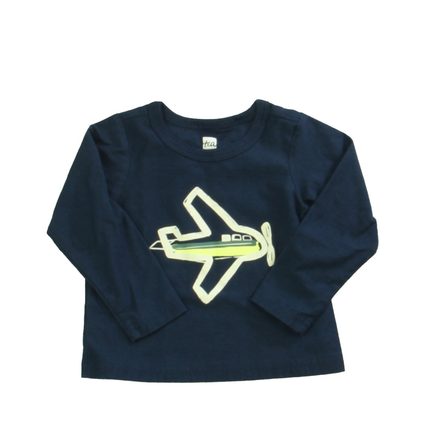 Tea Boys Navy Airplane Long Sleeve T-Shirt Size: 3-6 Months