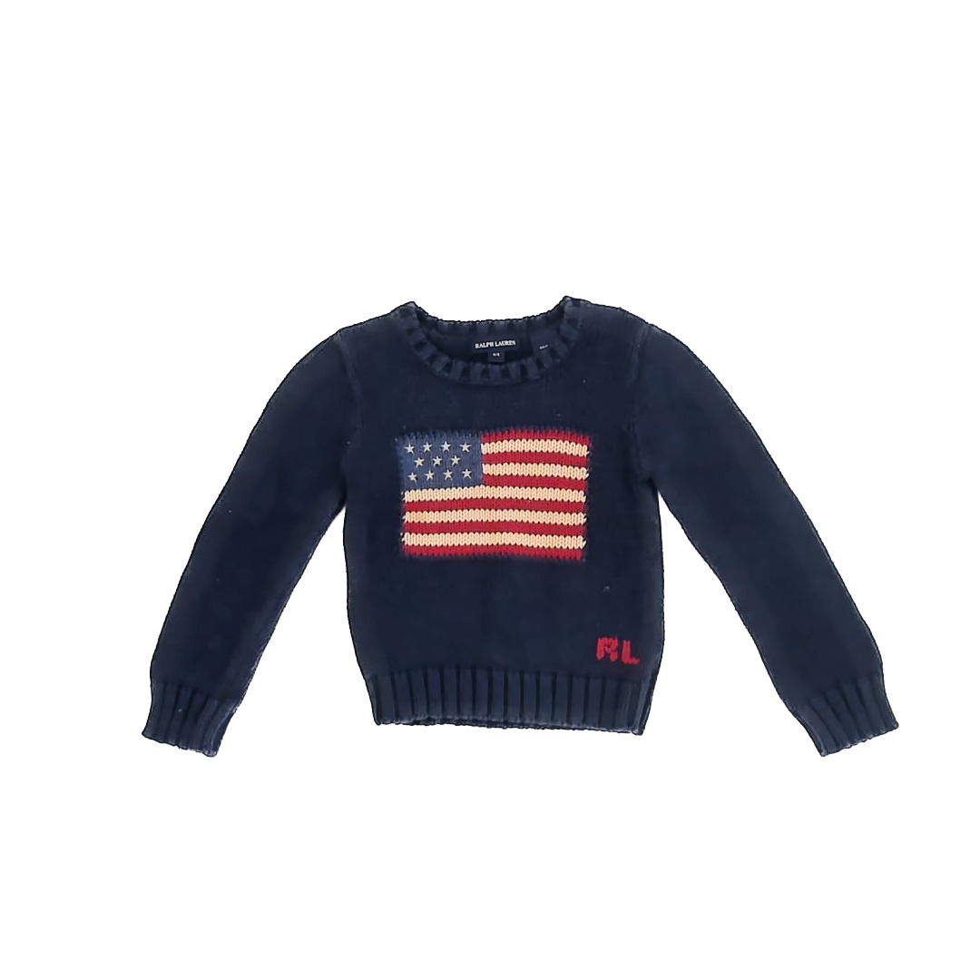 Ralph Lauren Unisex Navy | American Flag Sweater Size: 4-5T Navy | American Flag