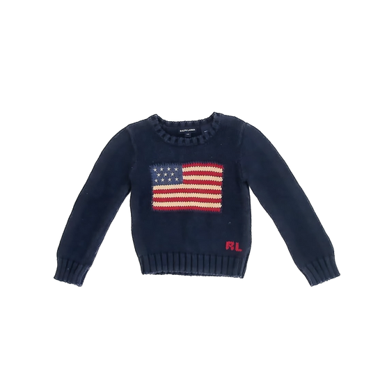 Ralph Lauren Unisex Navy | American Flag Sweater Size: 4-5T Navy | American Flag