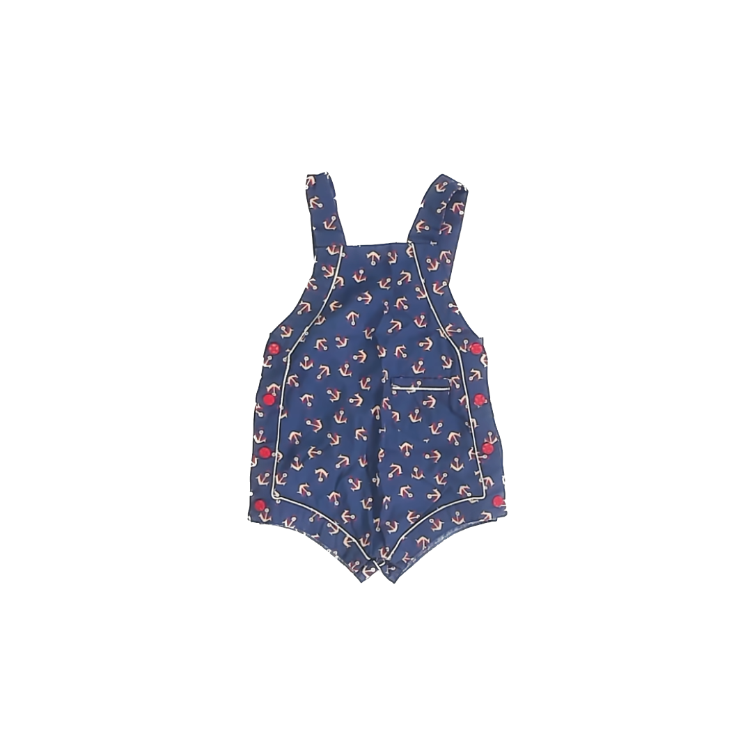 Ralph Lauren Boys Navy Anchors Overall Shorts Size: 9 Months Navy Anchors