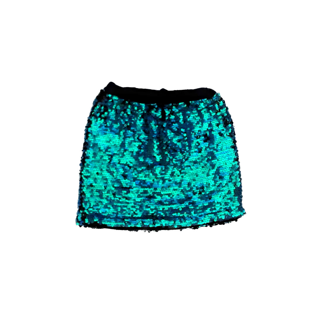 Rockets Of Awesome Girls Navy and Aqua Sequin Skirt Size: 6-7 Years Navy and Aqua Sequin