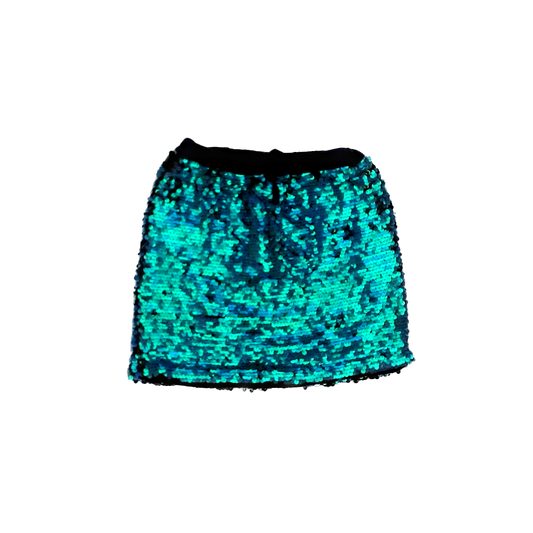 Rockets Of Awesome Girls Navy and Aqua Sequin Skirt Size: 6-7 Years Navy and Aqua Sequin