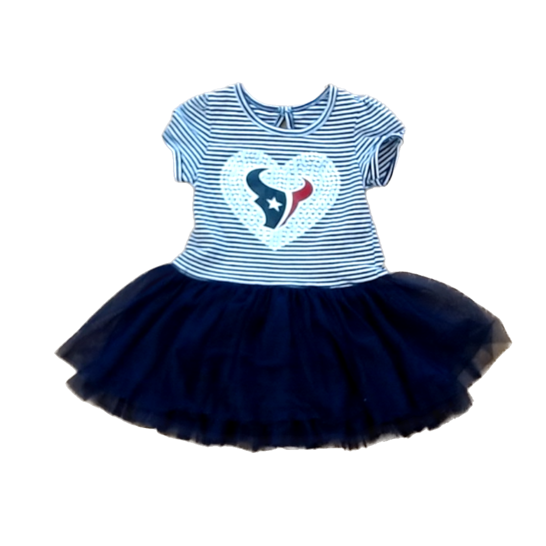 NFL Girls Navy and White Stripe | Houston Texans NFL Dress Size: 2T Navy and White Stripe | Houston Texans NFL