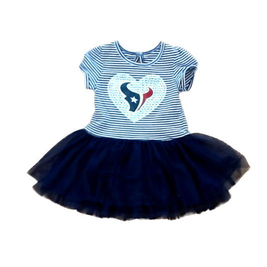 NFL Girls Navy and White Stripe | Houston Texans NFL Dress Size: 2T Navy and White Stripe | Houston Texans NFL