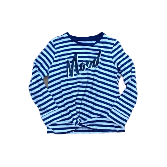 Rockets Of Awesome Girls Navy and White Stripes | MOOD Long Sleeve T-Shirt Size: 7 - 12 Years Navy and White Stripes | MOOD