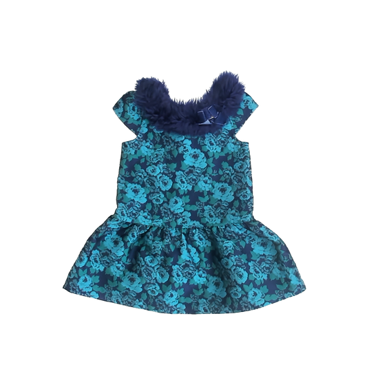 Janie and Jack Girls Navy | Aqua Special Occasion Dress Size: 3T Navy | Aqua
