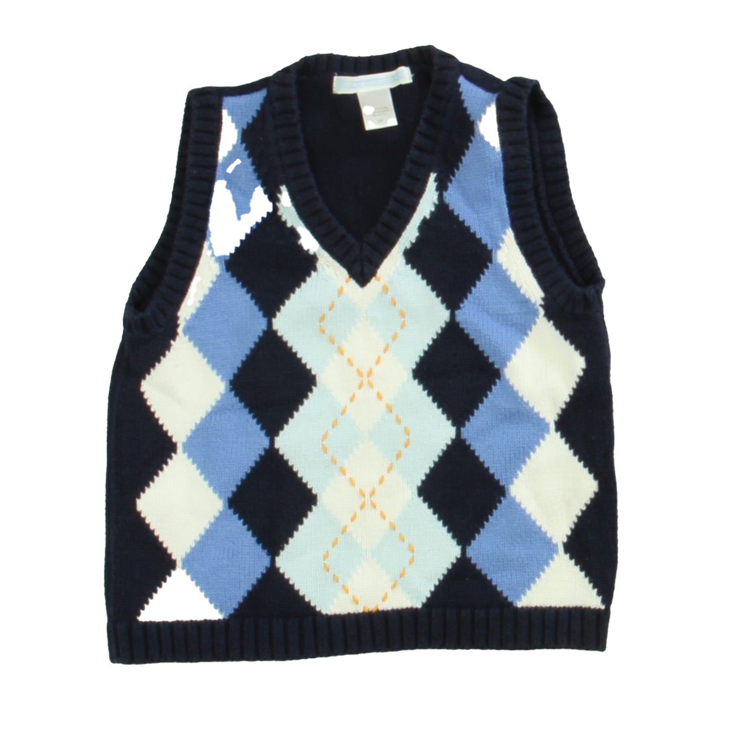 Janie and Jack Boys Navy Argyle Sweater Vest Size: 2T