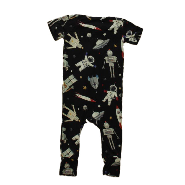 Bums & Roses Boys Navy Astronauts 1-piece Non-footed Pajamas Size: 9-12 Months