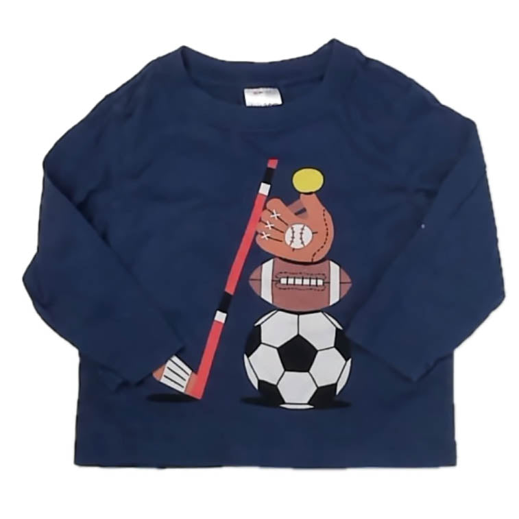 Hanna Andersson Boys Navy Baseball Long Sleeve T-Shirt Size: 2T Navy Baseball