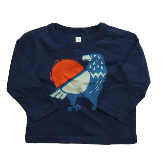 Tea Boys Navy Bird Long Sleeve T-Shirt Size: 9-12 Months