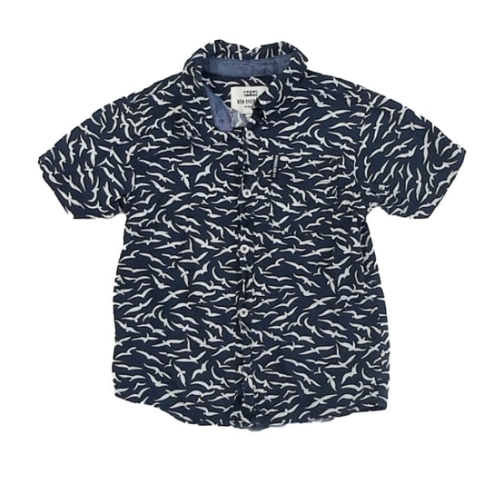 Ben Sherman Boys Navy Birds Button Down Short Sleeve Size: 5T Navy Birds