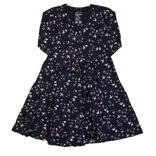 Mightly Girls Navy Birds Dress Size: 14 Years Navy Birds