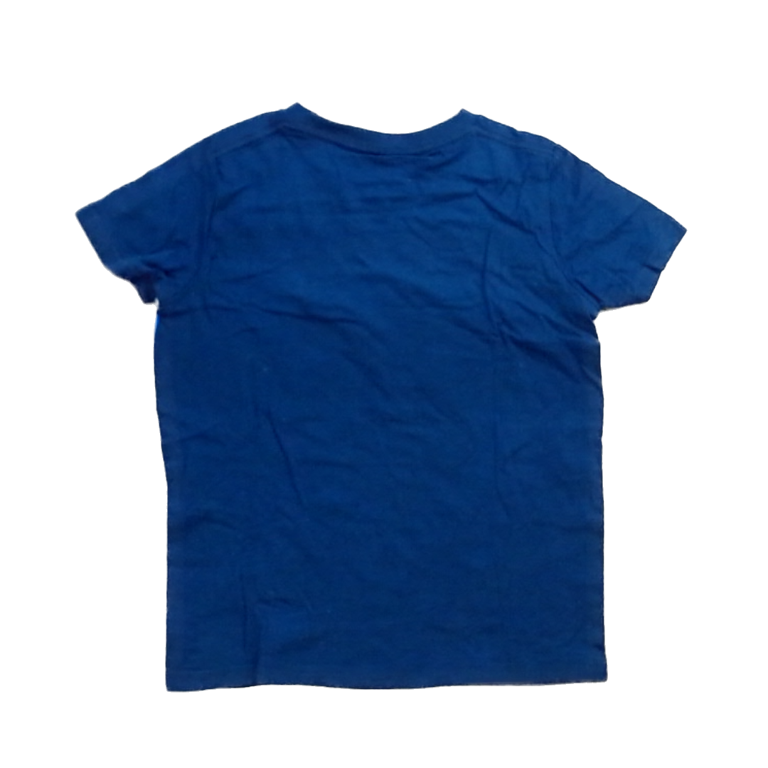 Rockets Of Awesome Boys Navy | Blue and Orange Stripe T-Shirt Size: 5T Navy | Blue and Orange Stripe