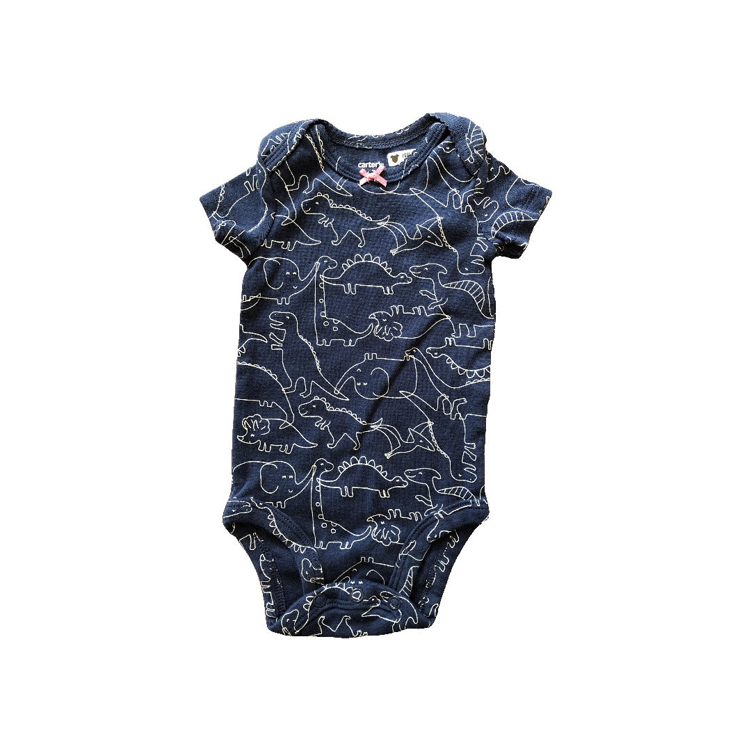 Carters Girls Navy Blue | animals | Pattern Onesie Size: 3 months Navy Blue | animals | Pattern