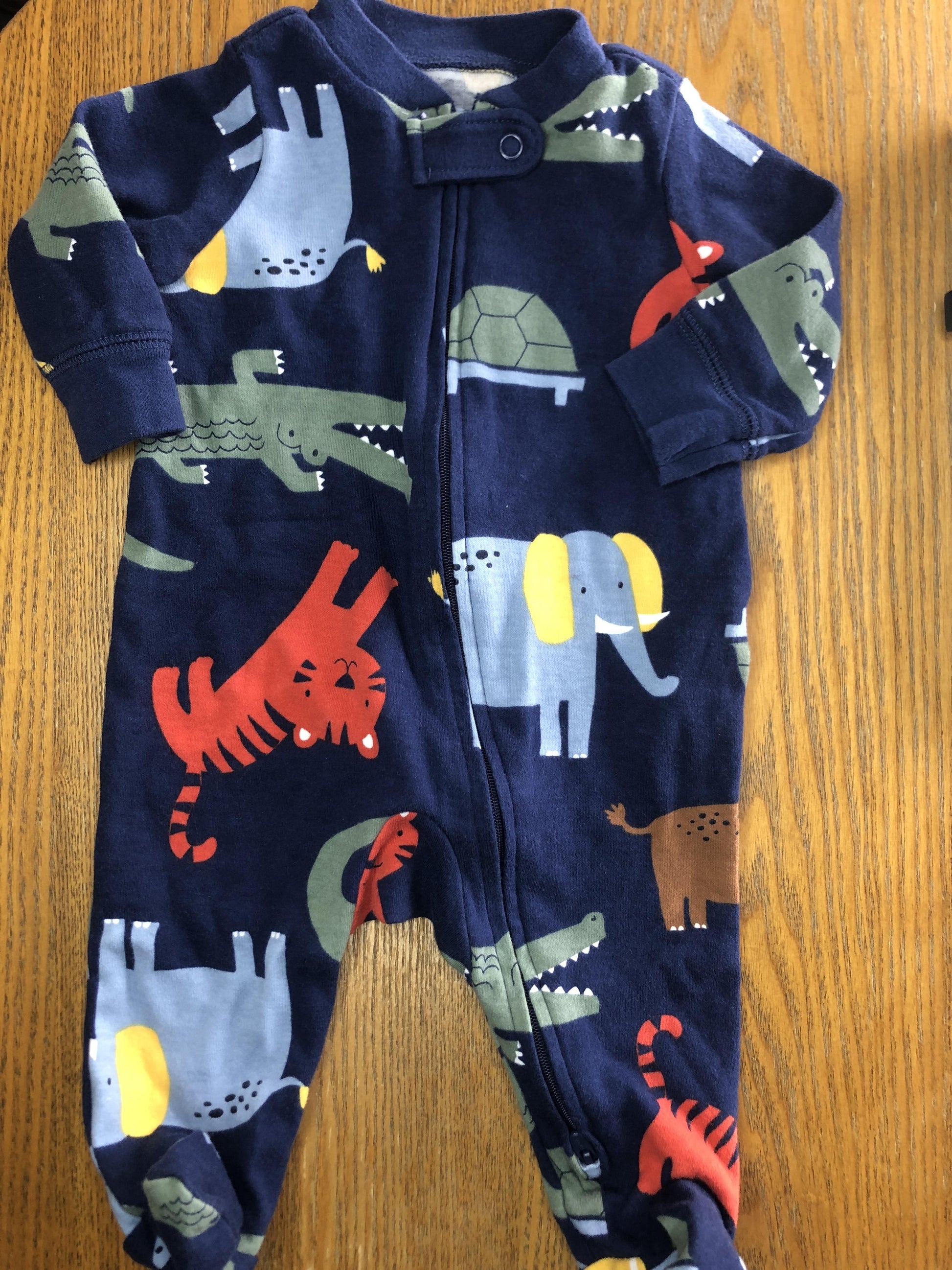 Carters Unisex Navy Blue | animals Pajamas Size: 3 months Navy Blue | animals