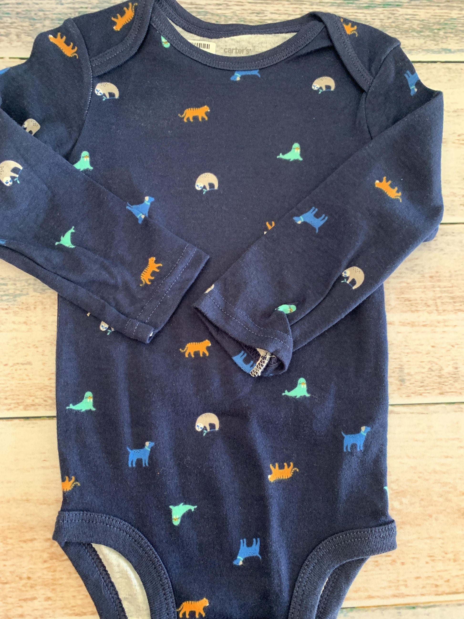 Carters Boys Navy Blue | animals Onesie Size: 18 months Navy Blue | animals