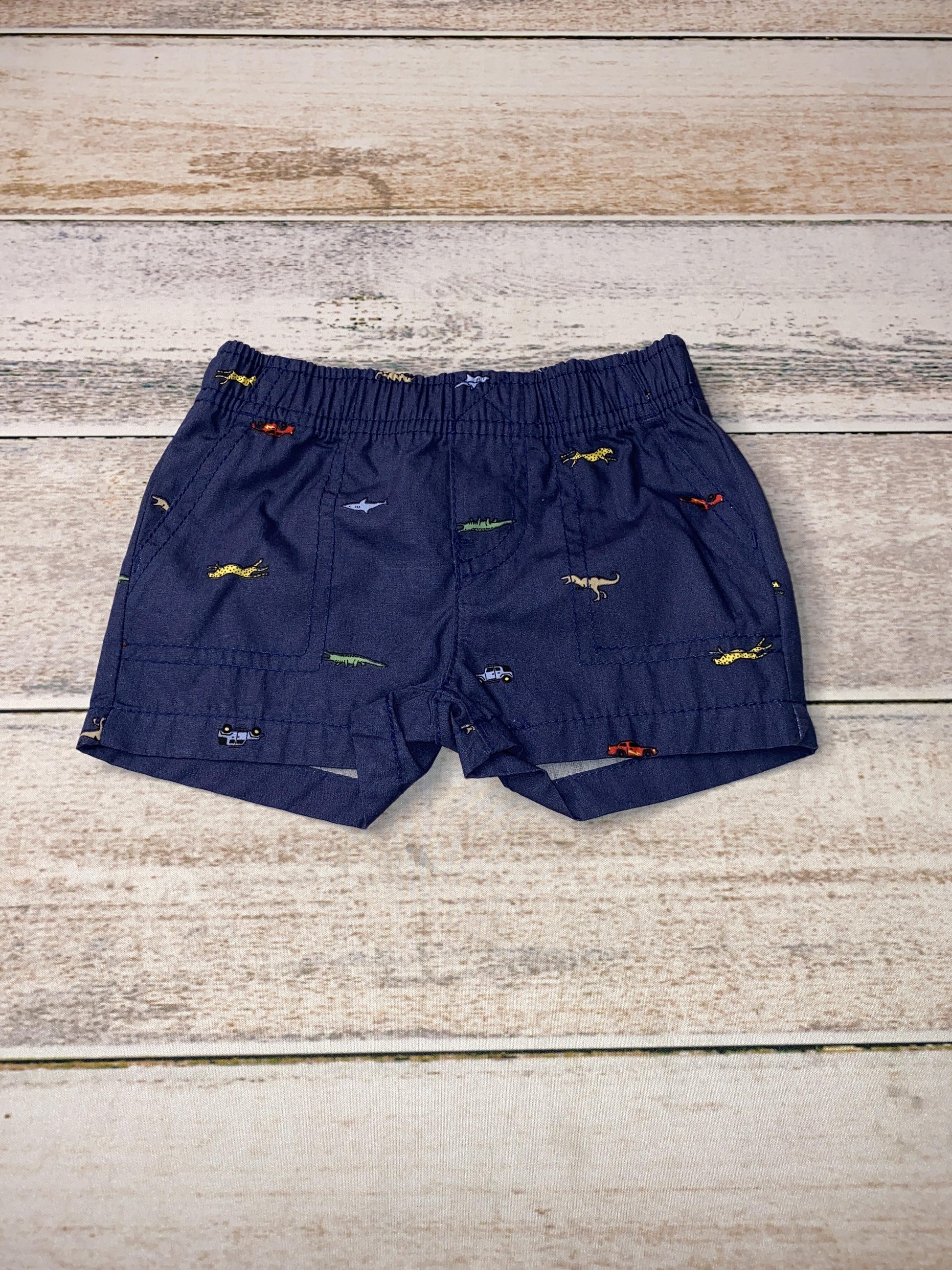 Carters Boys Navy Blue | animals Shorts Size: 3 months Navy Blue | animals