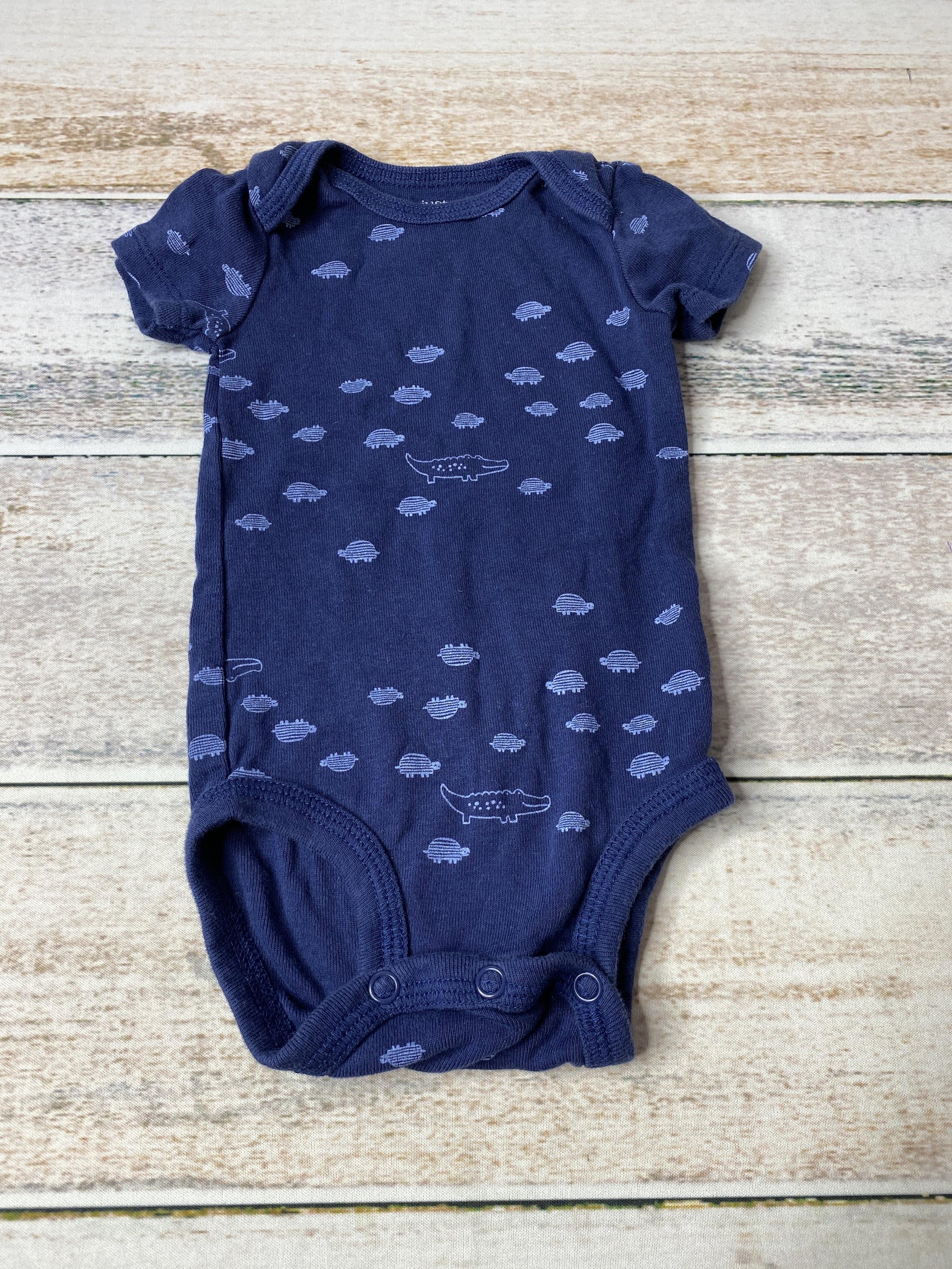 Just Born Boys Navy Blue | animals Onesie Size: 3 months Navy Blue | animals