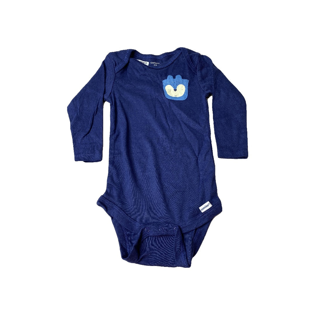 Gerber organic Boys Navy Blue | animals Onesie Size: 6-9 months Navy Blue | animals