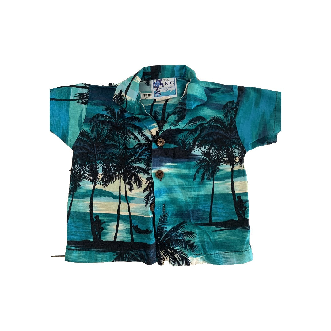 Boys Navy Blue | Black | Teal Button Down Short Sleeve Size: 6-9 months Navy Blue | Black | Teal