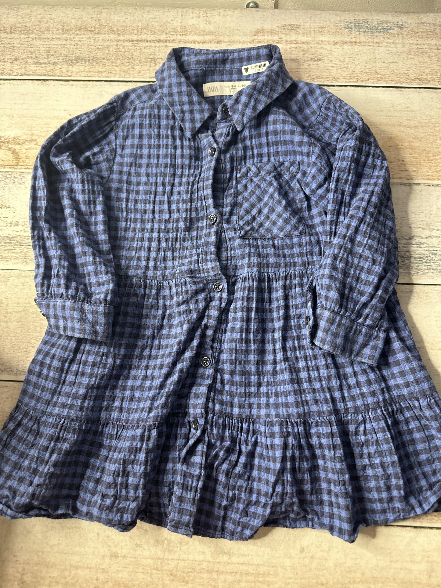Zara Girls Navy Blue | Black Dress Size: 3-4 Years Navy Blue | Black