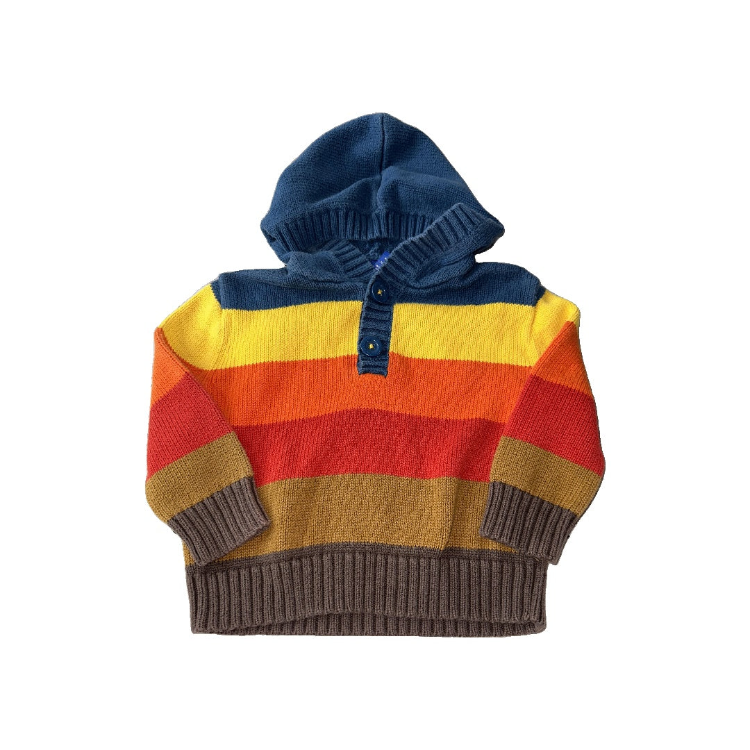 Boys Navy Blue | Brown | Red | orange | Brown | Stripe Sweater Size: 18 months Navy Blue | Brown | Red | orange | Brown | Stripe