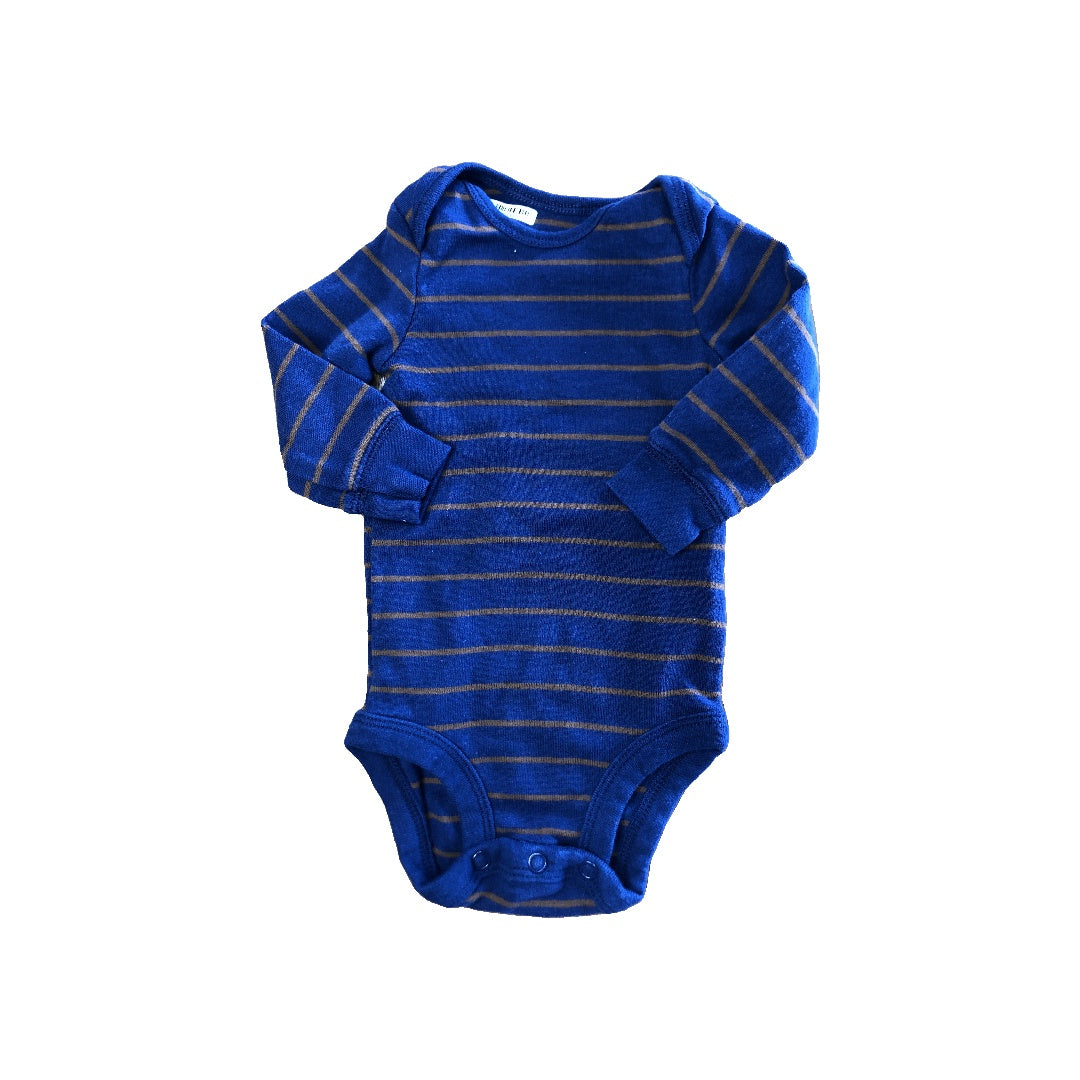 Carters Boys Navy Blue | Brown | Striped Onesie Size: 3 months Navy Blue | Brown | Striped