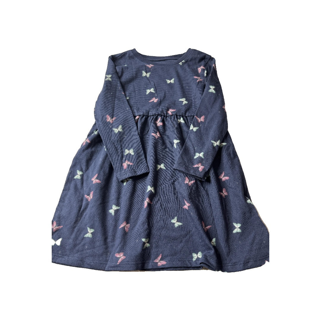 Old Navy Girls Navy Blue | Butterfly Dress Size: 3T Navy Blue | Butterfly