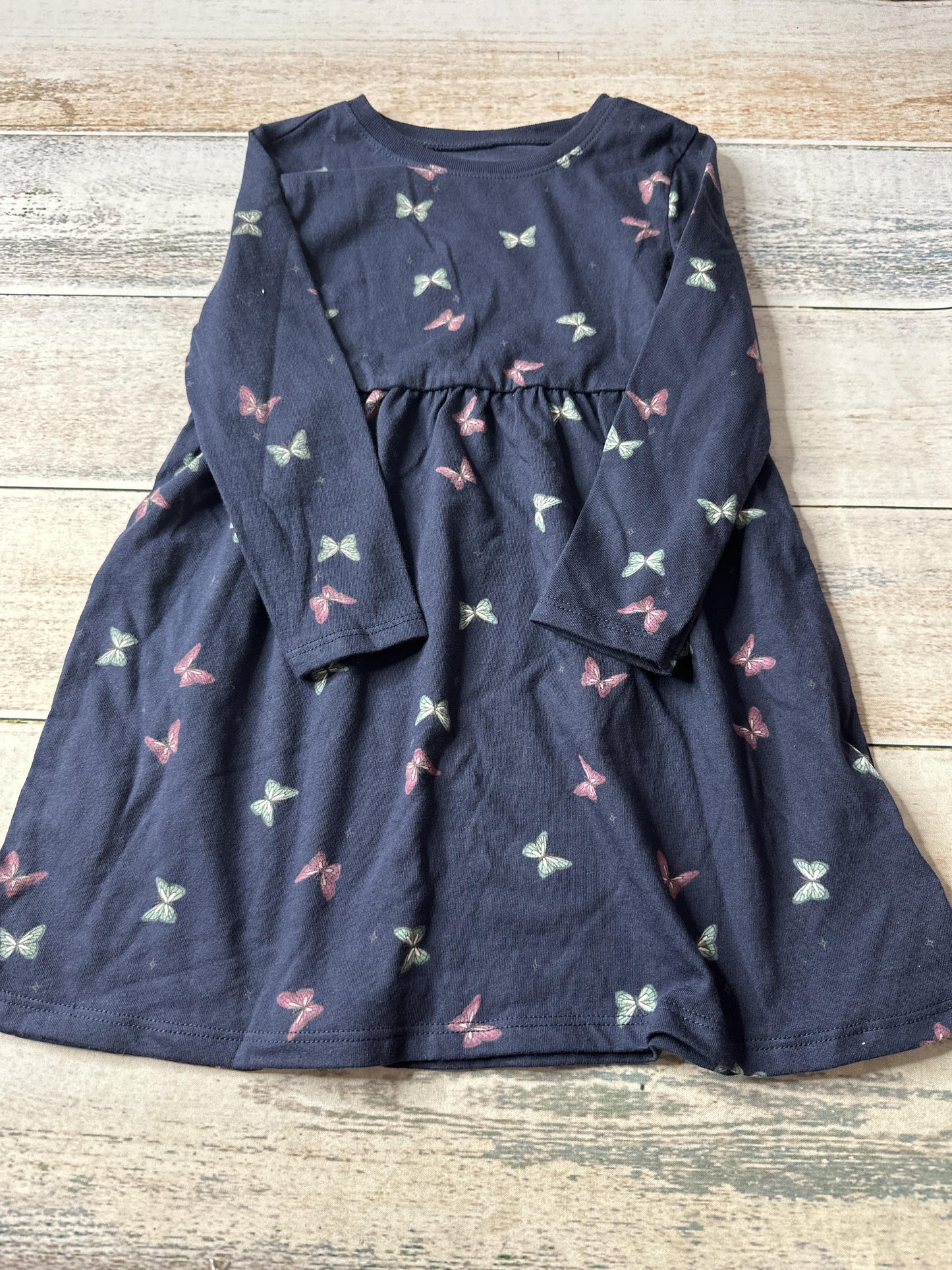 Old Navy Girls Navy Blue | Butterfly Dress Size: 3T Navy Blue | Butterfly