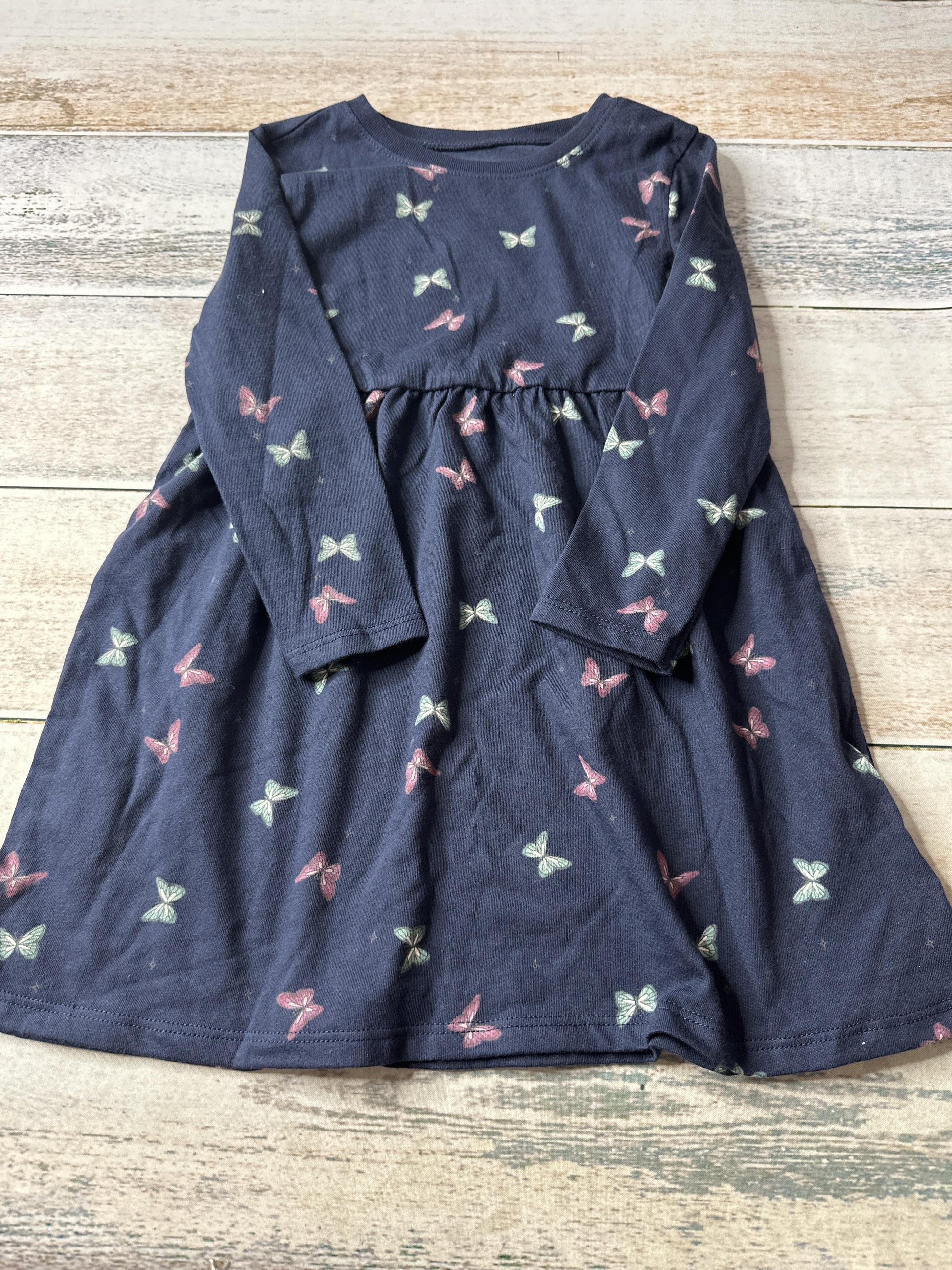Old Navy Girls Navy Blue | Butterfly Dress Size: 3T Navy Blue | Butterfly