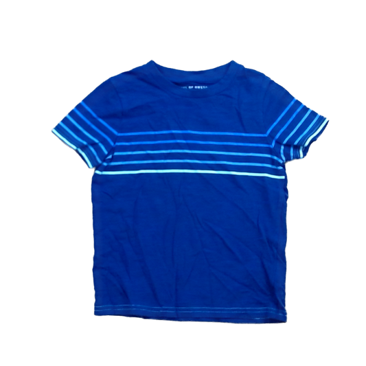 Rockets Of Awesome Boys Navy | Blue Chest and Arm Stripes T-Shirt Size: 5T Navy | Blue Chest and Arm Stripes