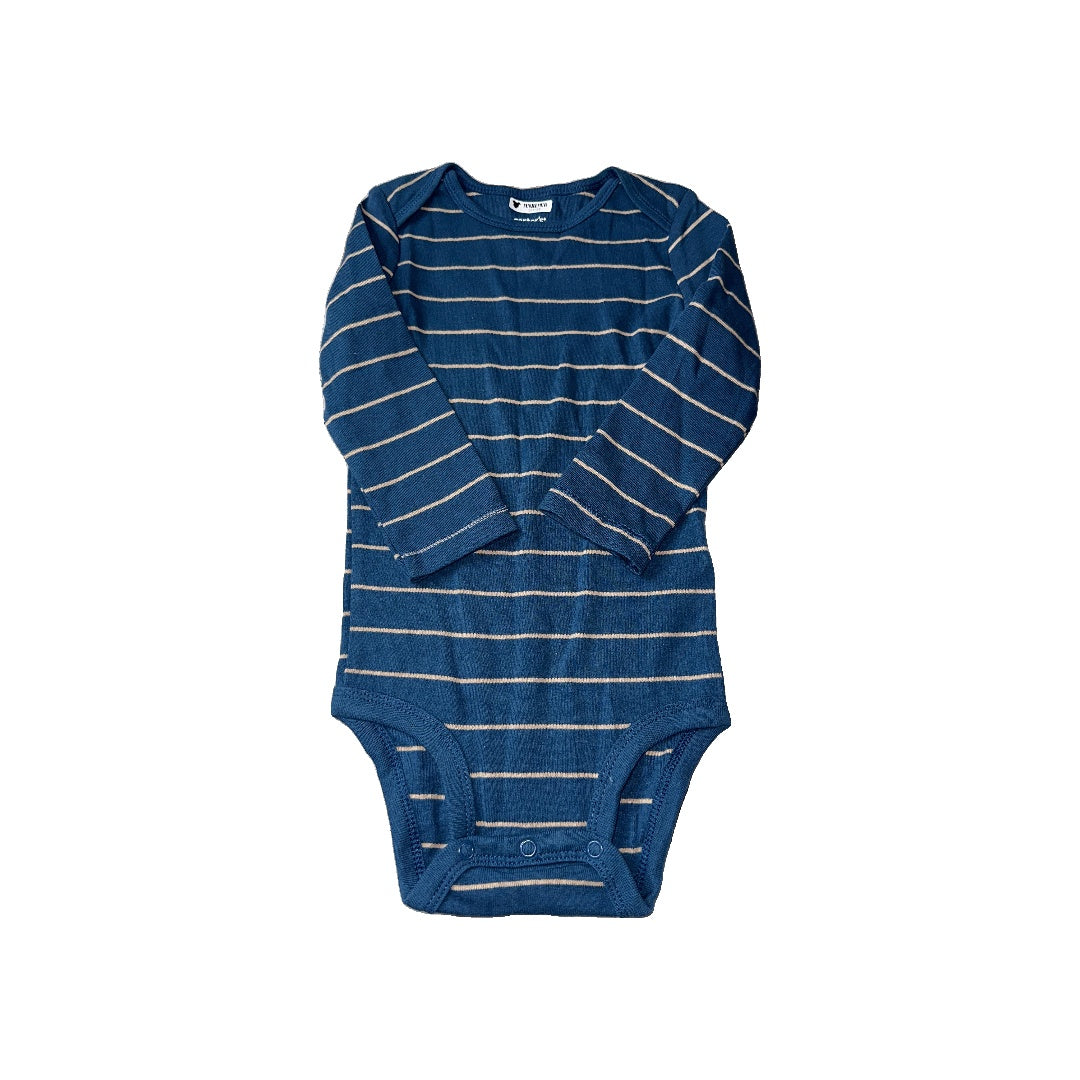 Carters Boys Navy Blue | cream | Striped Onesie Size: 18 months Navy Blue | cream | Striped