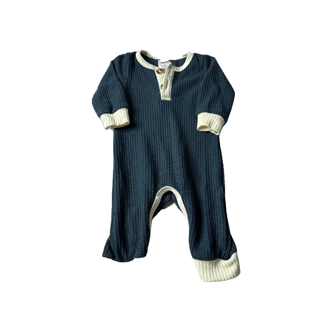 Mama Siesta Unisex Navy Blue | cream Long Sleeve Outfit Size: 0-3 months Navy Blue | cream